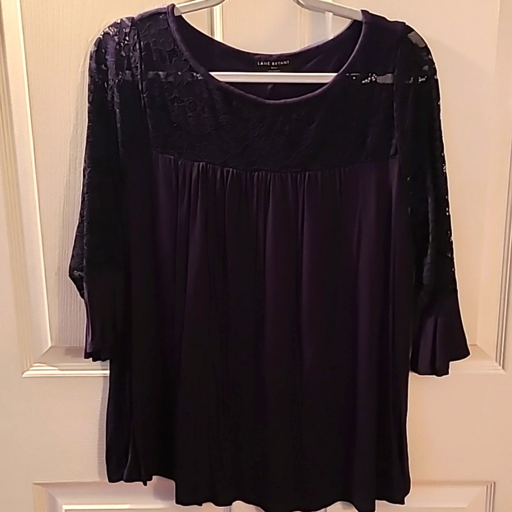 Lane Bryant lace bodice blouse